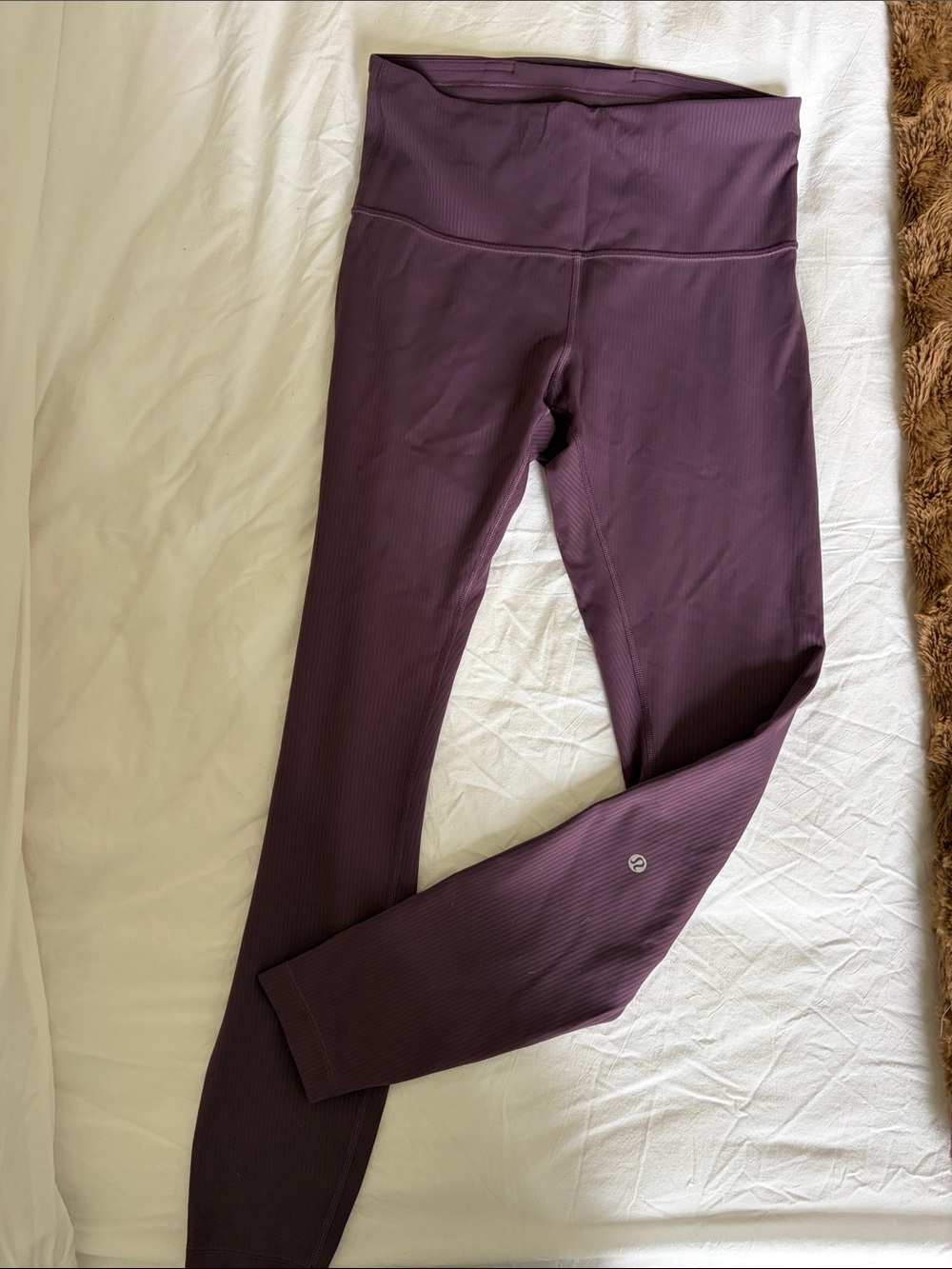 lululemon athletica Ribbed High-Waist Leggings in Deep Plum